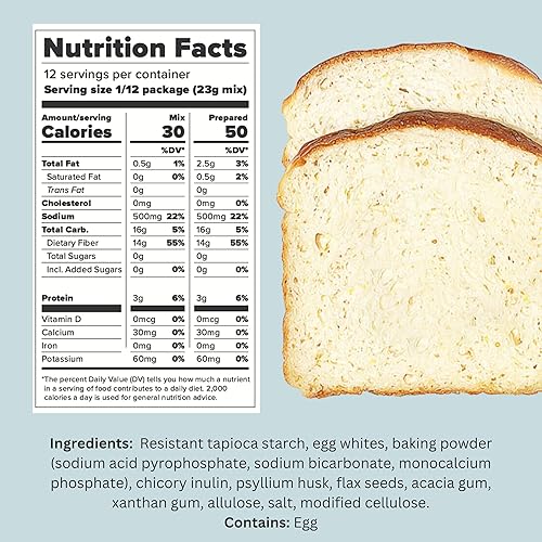Miniatura 2 de Mezcla keto de pan cero carbohidratos mezcla de pan keto y sin gluten 000oz de carbohidratos netos por porción fácil de hornear sin harinas de