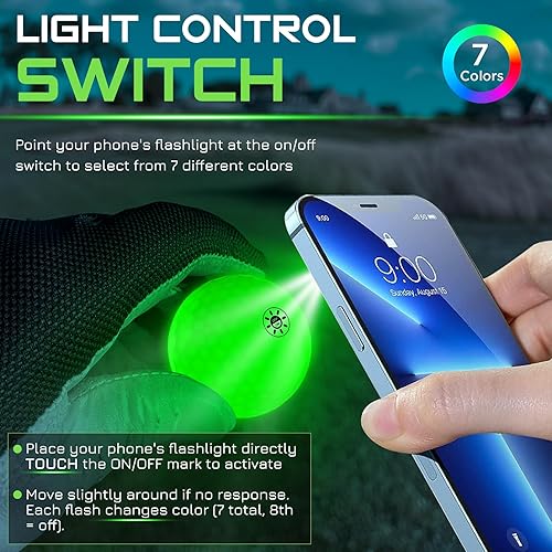 Miniatura 11 de KINGTOP Upgraded Glow in The Dark Golf Balls - Super Bright Light Up LED Golf Ball - with Glow Golf Tees and Storage Bag - Fun Night Golfing Gift