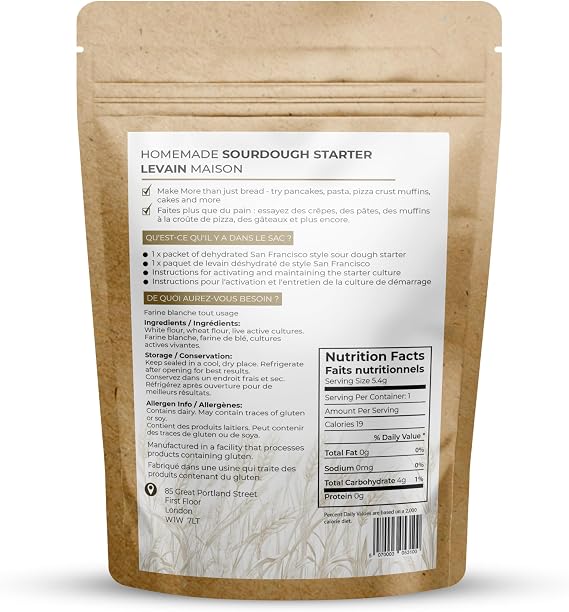 Dough Dough at home Sourdough starter San Francisco style, dehydrated starter (15.4 G) (Pack of 1, Natural)