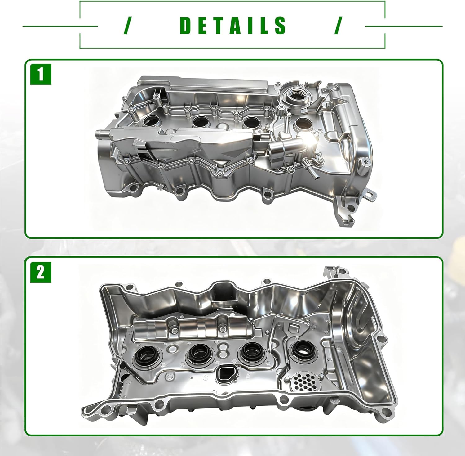 Aluminum Engine Valve Cover with Gasket Compatible with Honda CR-V 2015-2019 Accord 2013-2017 2.4L Replace 12310-RDF-A01
