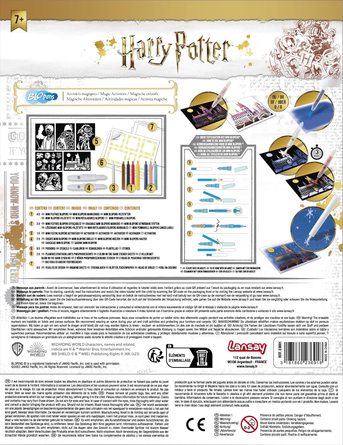 Lansay Blopens Harry Potter : Set Créatif avec Feutres à Souffler, Pochoirs et Stickers pour Enfants dès 7 Ans - Image détaillée