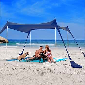 SUN NINJA Beach Tent Sun Shelter UPF50+ - Easy Pop Up Beach