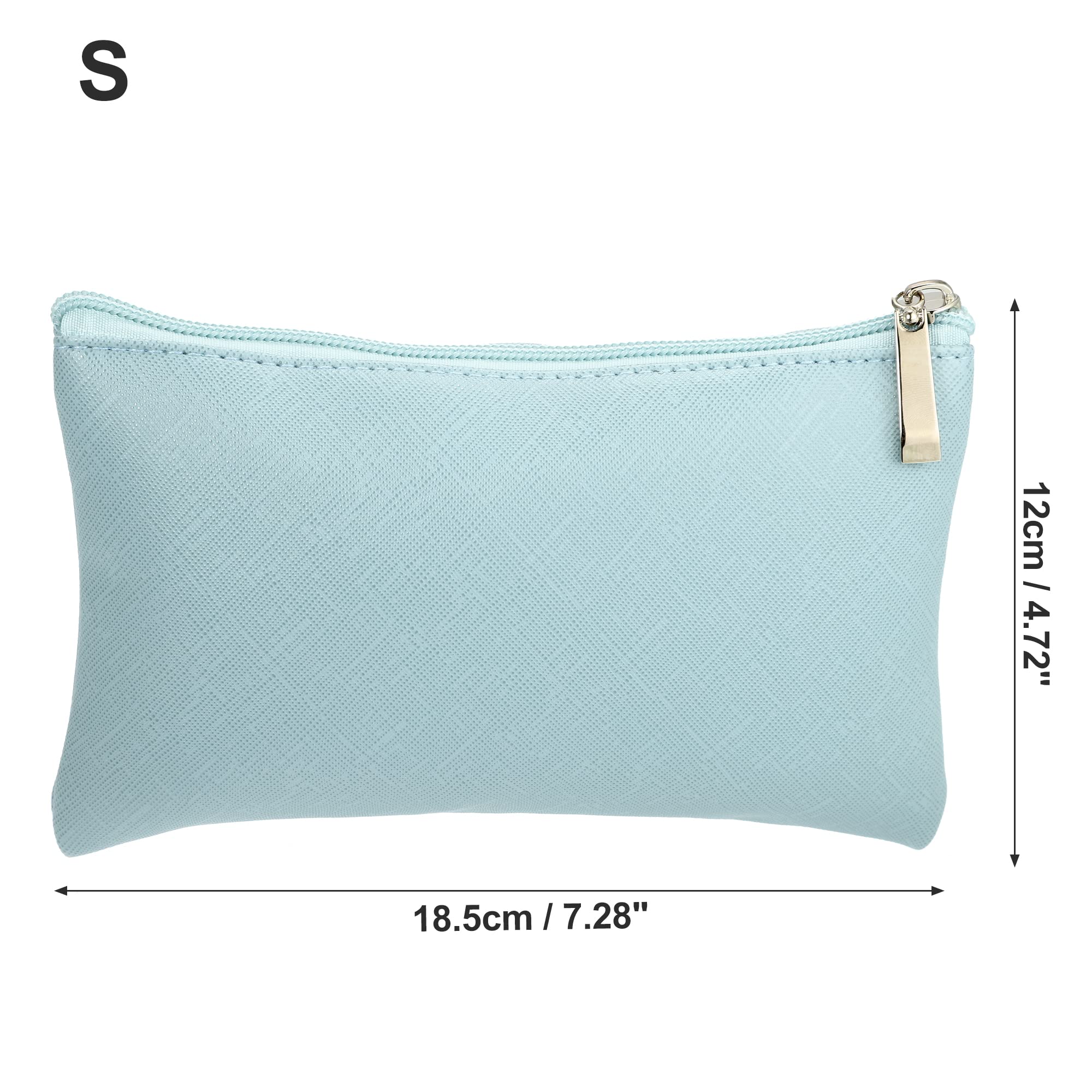 VOCOSTE Travel Makeup Bag, Makeup Brush Holder Light Blue, PU Leather, S - Image 4