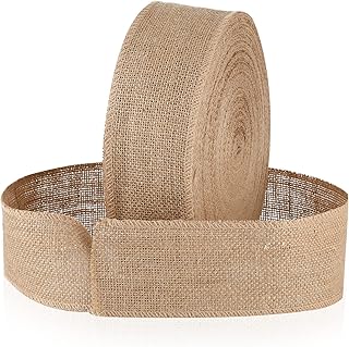 Tatuo 49 Yards Burlap Ribbon Fabric Natural Jute Fabric Crafts Wedding B...