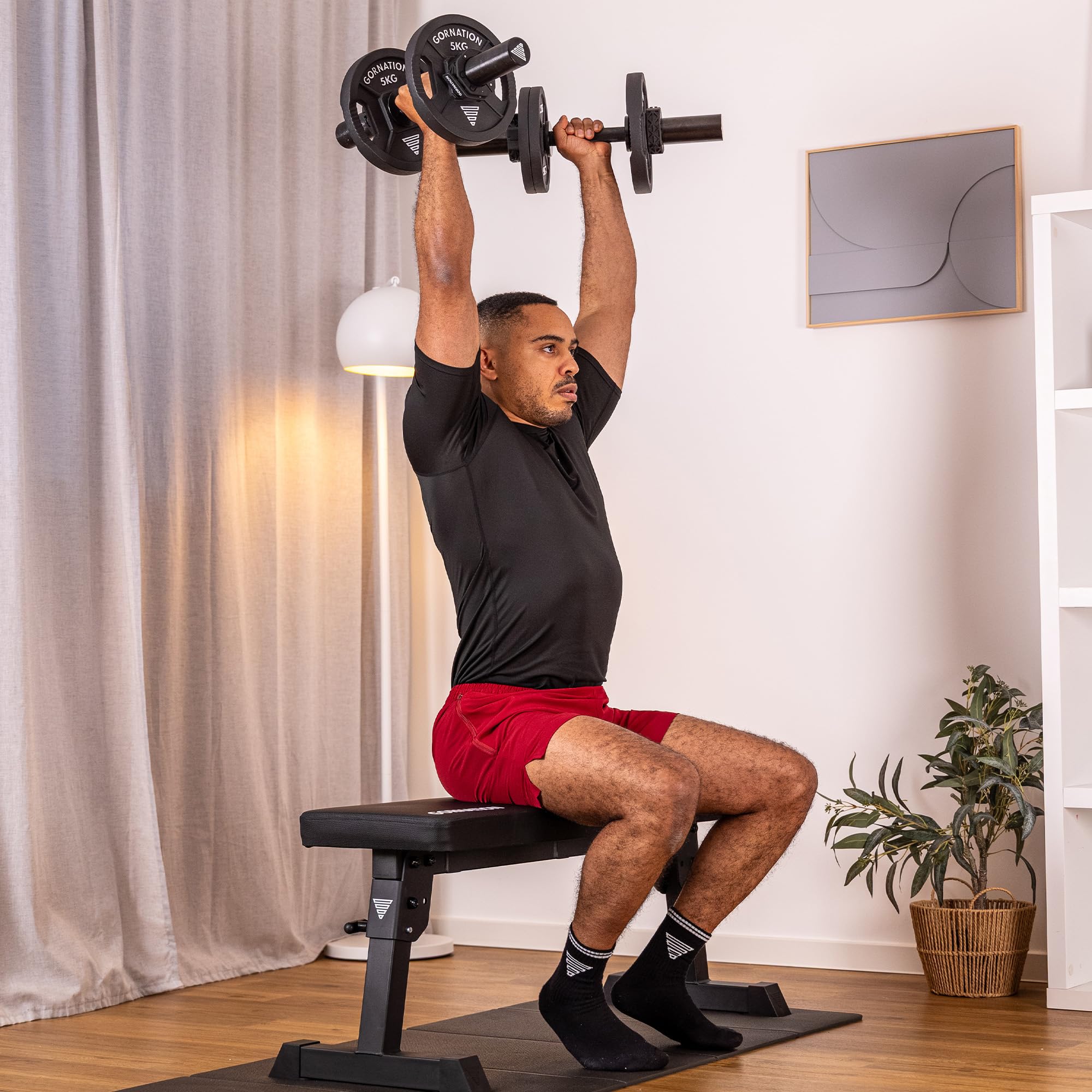 GORNATION Manubrio Regolabile fino a 100 kg con 2 Morsetti Magnetiche, Manubri per Allenamento a Casa, Dumbbell per Allenamento di Forza, Asta per Manubri Home Gym, Singolo/Set