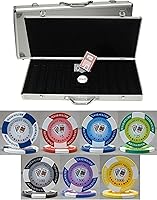 Vista 1 de Tournament PRO - Juego de póquer con fichas (11,5 gm, 500 fichas), con estuche de aluminio