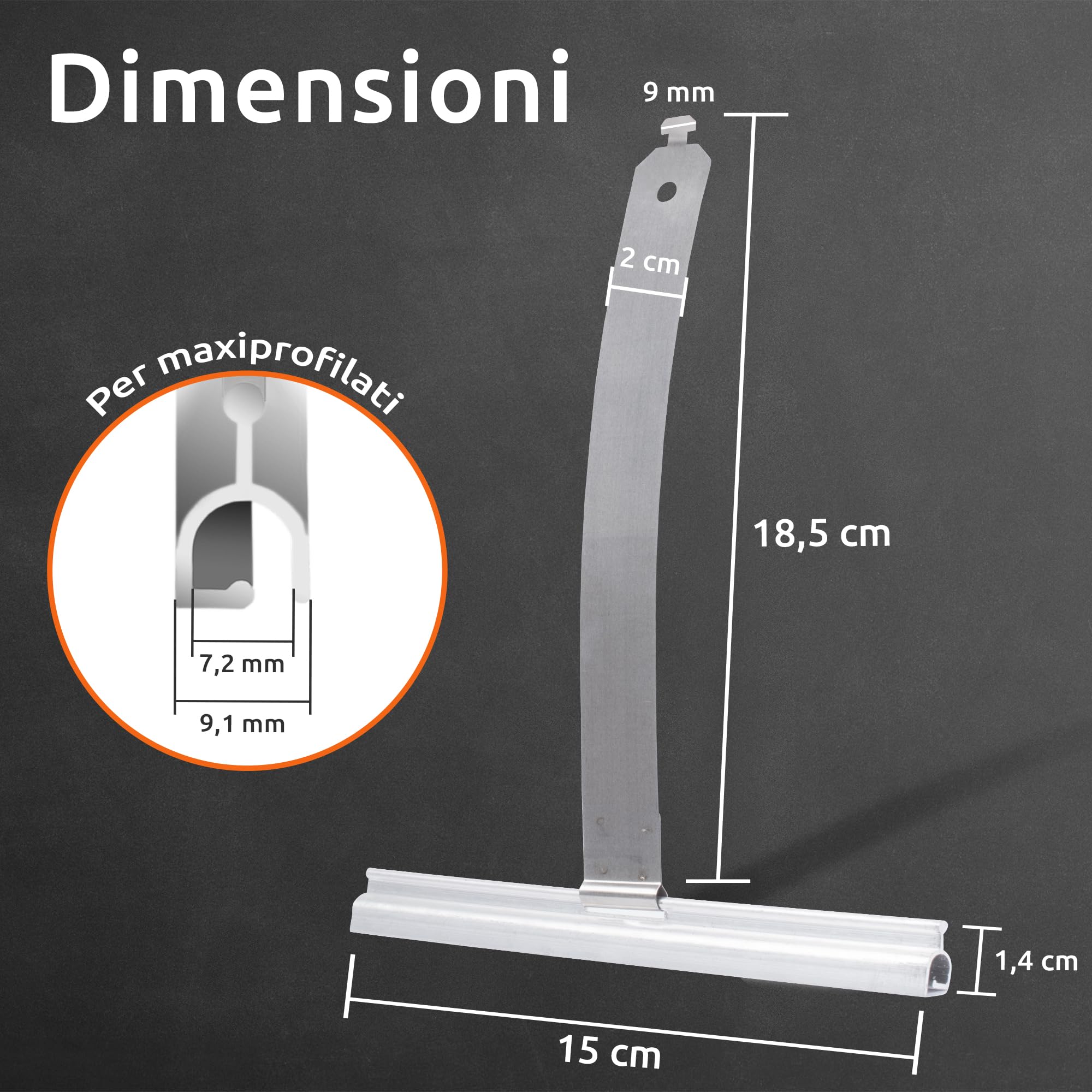 ECENCE 5 Pezzi Maxi Molla di sospensione tapparelle - Molle di fissaggio per tapparelle - Linguetta di fissaggio tapparelle - Gancio di fissaggio tapparelle