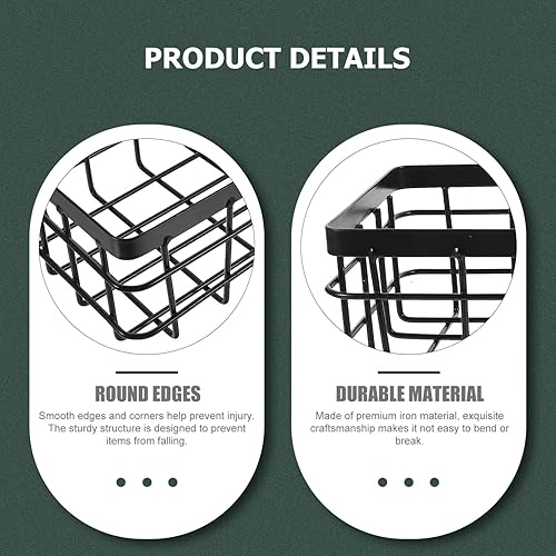 Miniatura 5 de ABOOFAN Cesta de metal pequeña rectangular de almacenamiento de metal cesta de alambre organizador de almacenamiento de baño cesta de papel