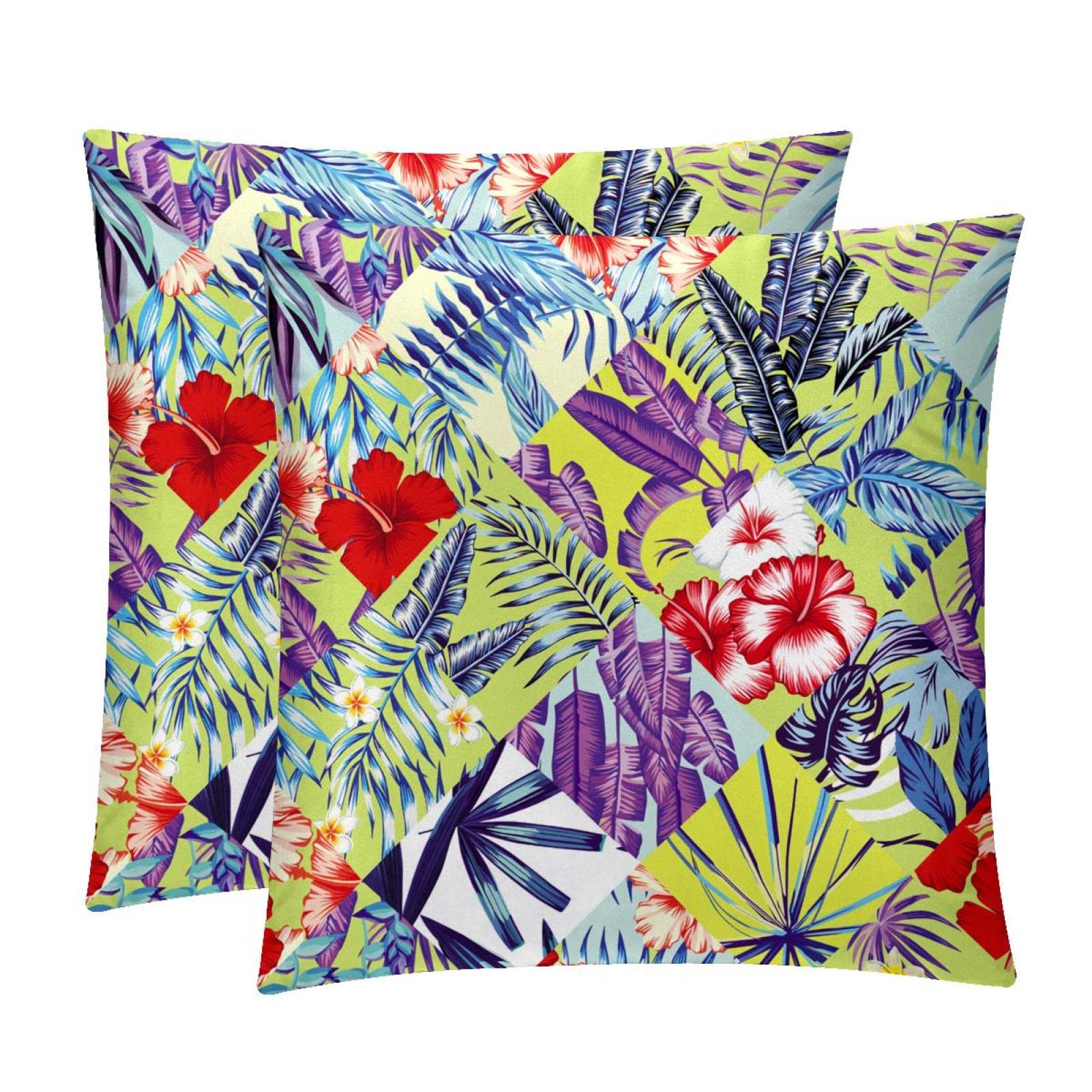 Housses de coussin lombaire lot de 2 motif palmier été décoration maison de ferme