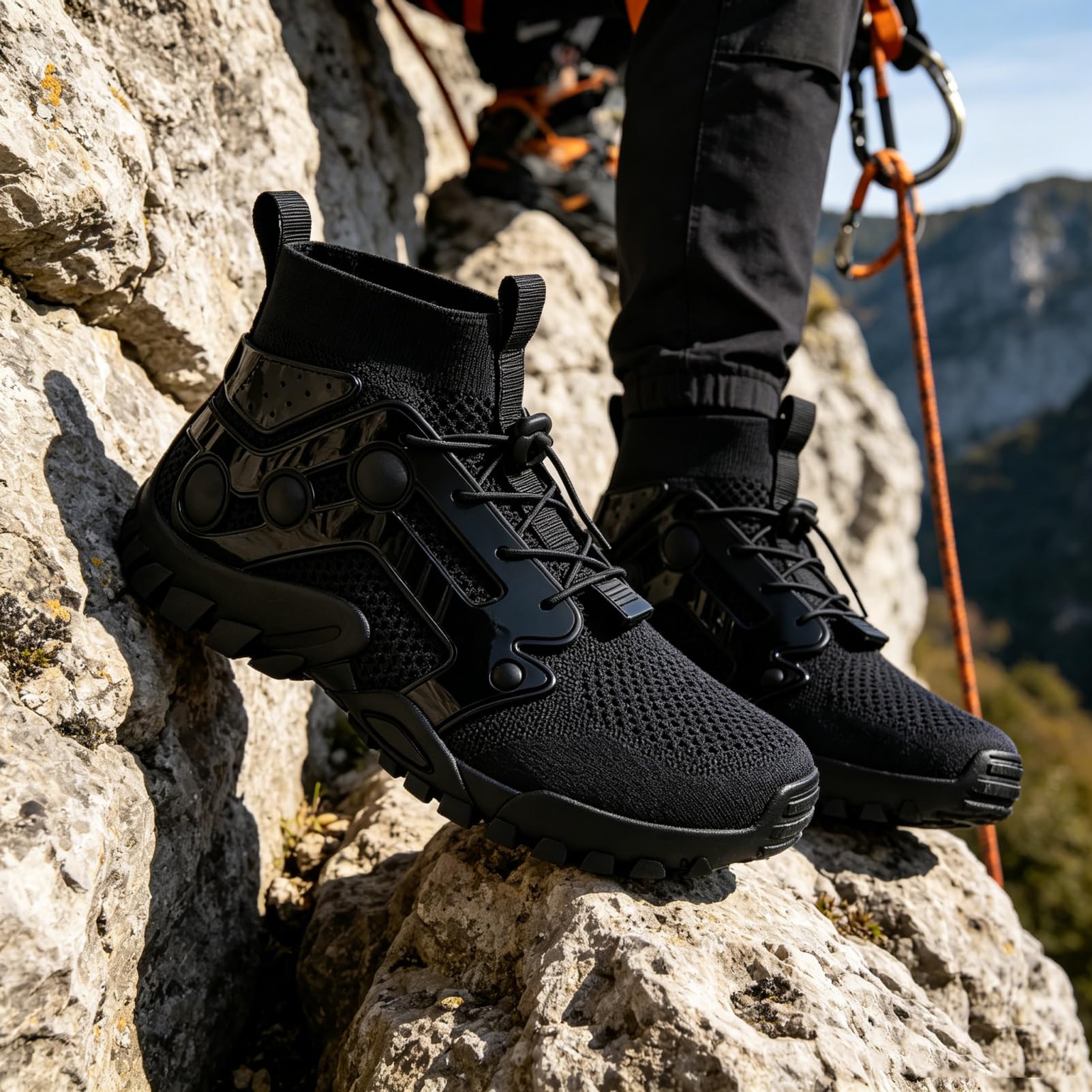 ANUFER Hommes Respirant Baskets Montantes en Plein Air Chaussures De Randonnée Antidérapant Léger Cheville Bottes De Randonnée