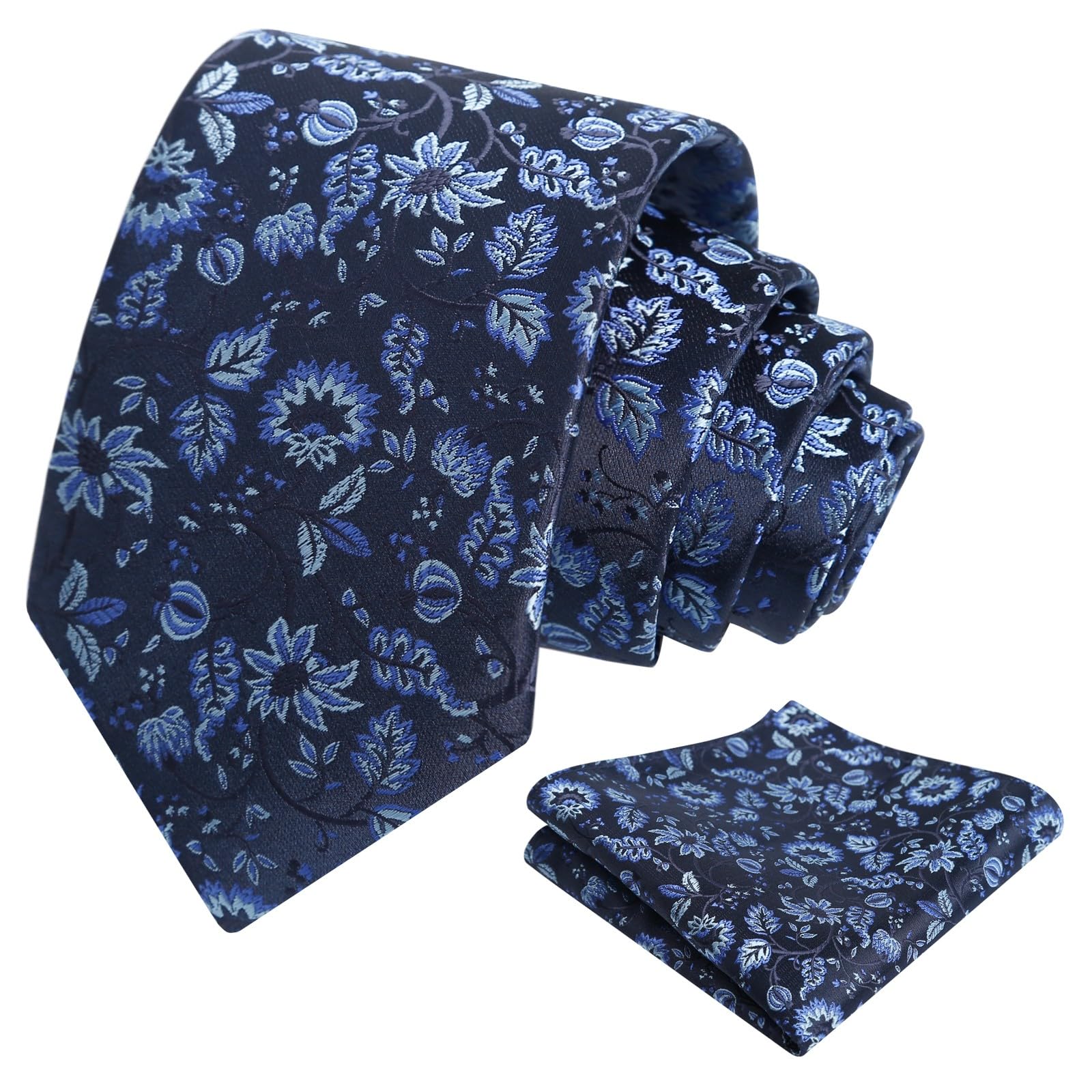 Alizeal Mens 3.15inches Leaf Flower Pattern Tie Set