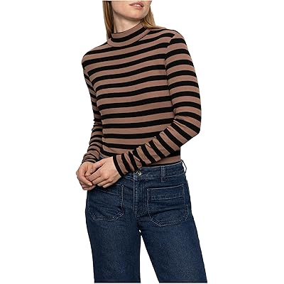 Sanctuary Long Sleeve Mock Essential mocha/black stripe