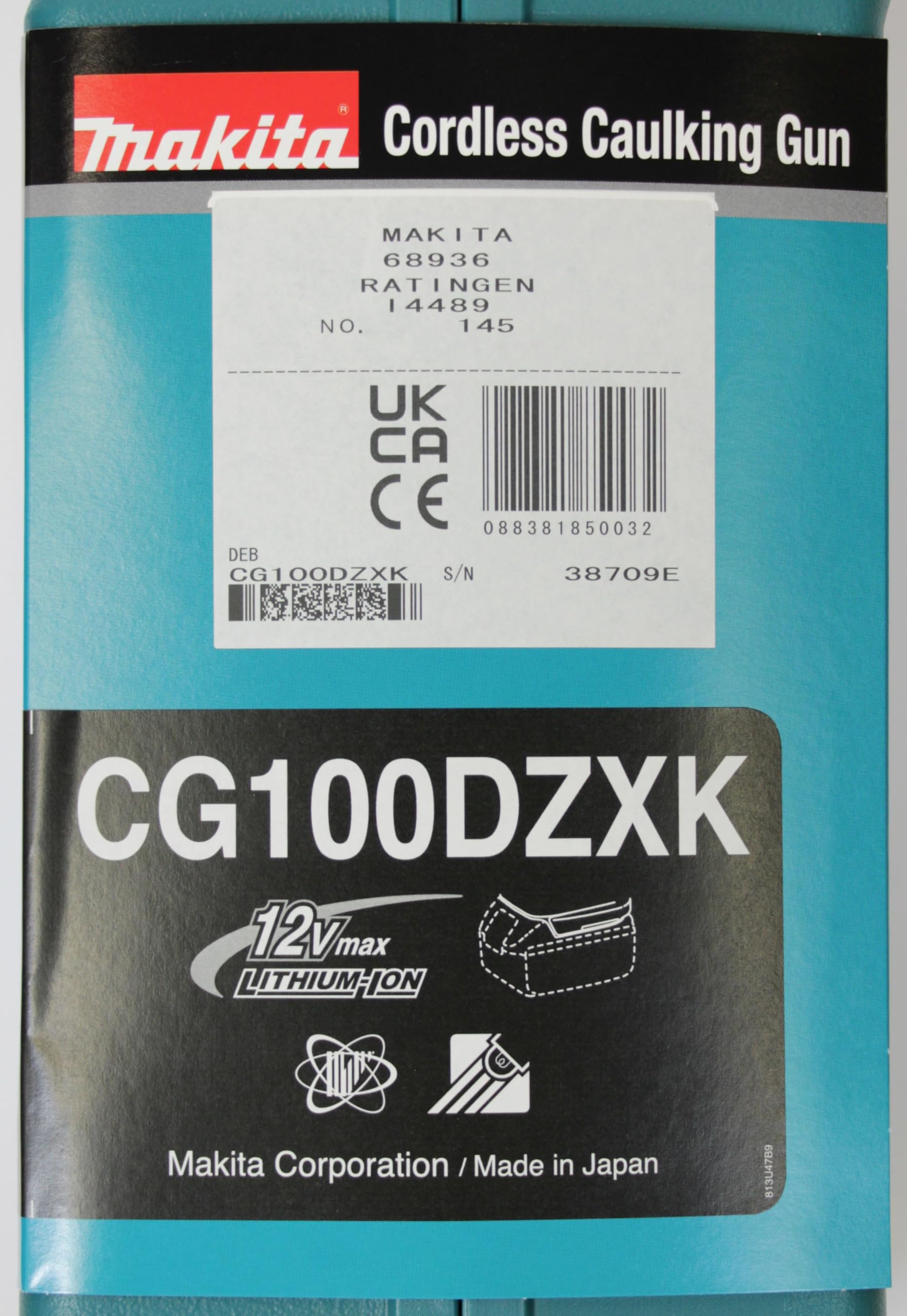 Pistolet à mastic 12 V CXT Li-Ion (Solo) en valise - MAKITA CG100DZXK