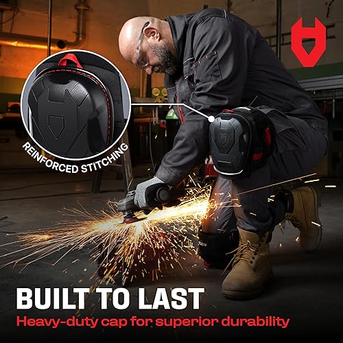 Miniatura 8 de NoCry Rodilleras de gel profesionales para el trabajo gorra antideslizante resistente, espuma extra de doble capa y cojín, correas antideslizantes