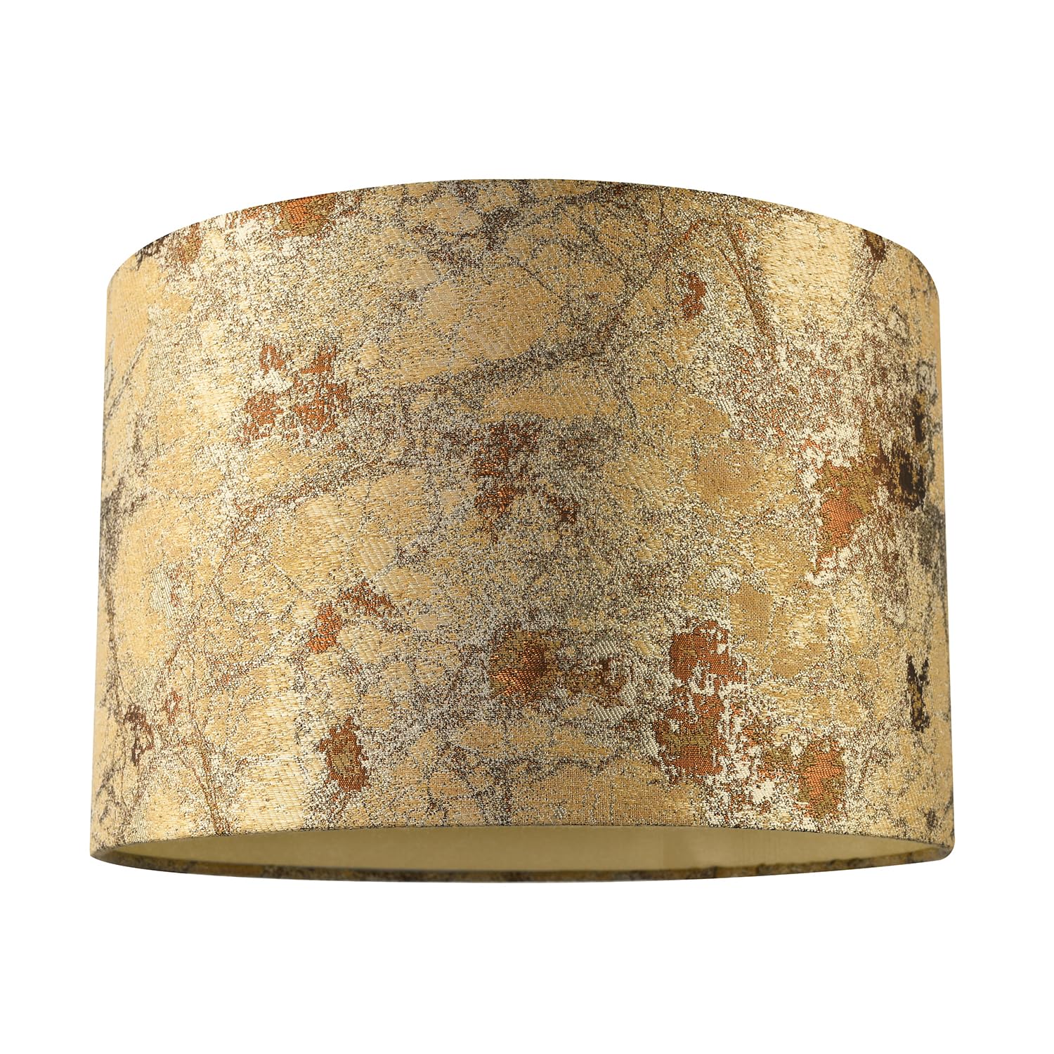 Happy Homewares Drum Lampshade 12 inches Gold Jacquard Cotton