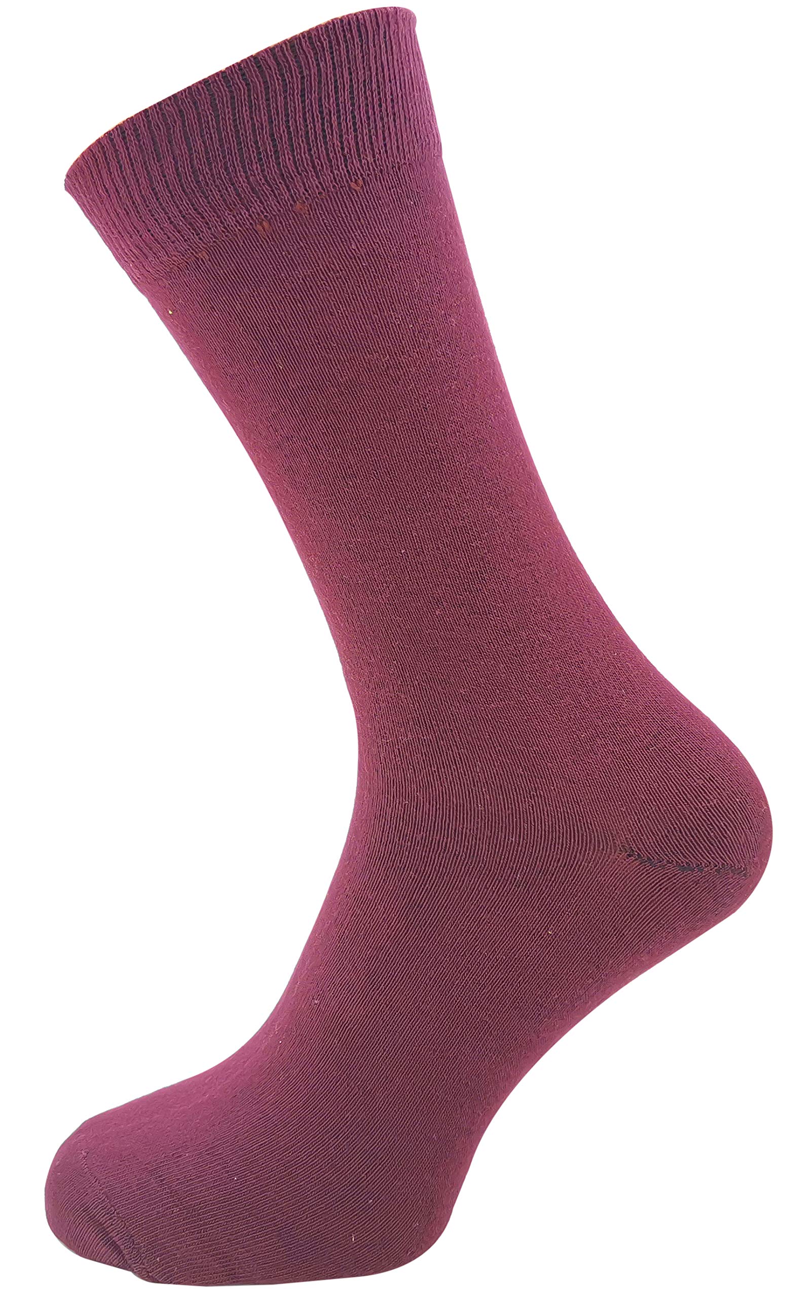 Macahel Mens Plain Colour Ankle socks cotton rich size 6-11 (Burgundy)