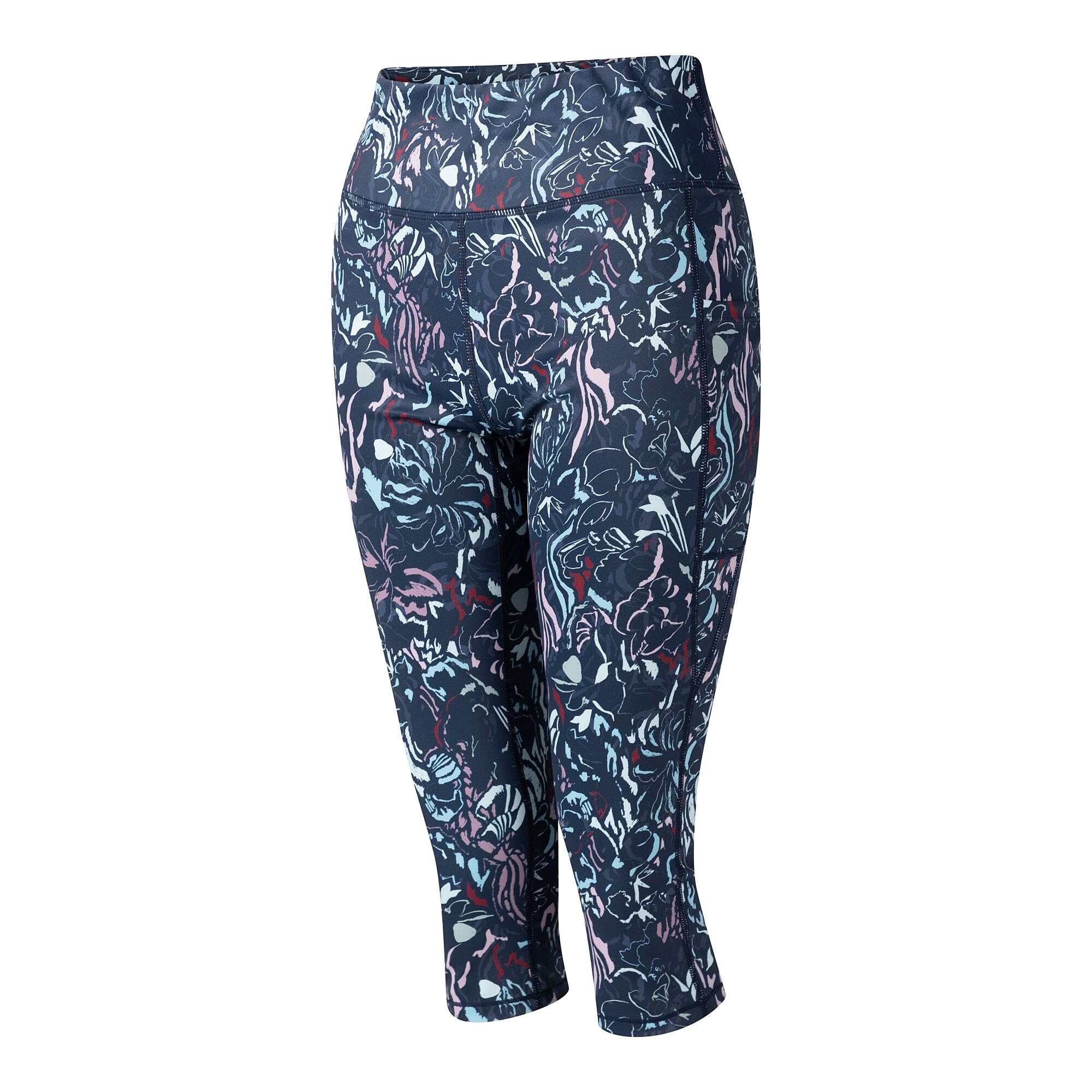 Dare2b Damskie legginsy gimnastyczne Influential II 3/4, chroniące przed promieniowaniem UV, szybkoschnące spodnie rowerowe