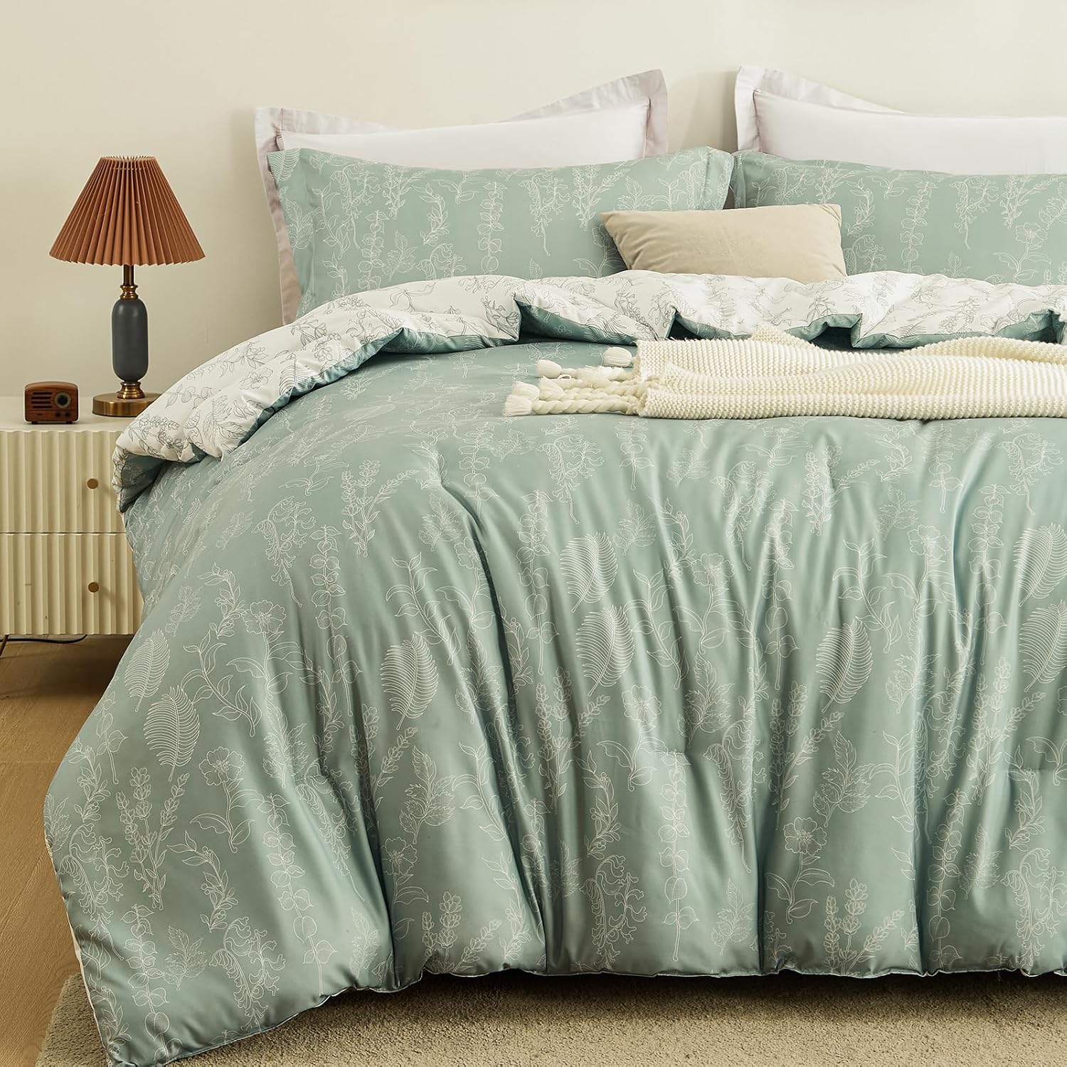 mixinni Sage Green Comforter Twin XL Size Ultra Soft Wild