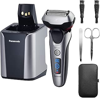 Panasonic ES-LT7N-S Arc 3-Blade Electric Shaver System Premium Automatic Clean and Charge Station, Active Shave Sensor Technology, Wet or Dry Operation Bundle with Grooming Kit - coolthings.us
