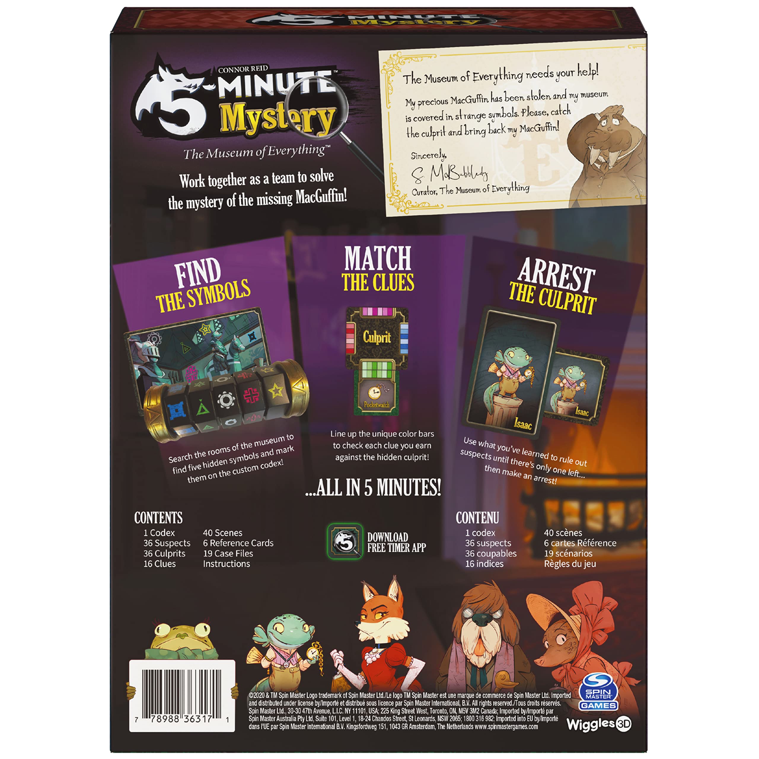 Amazon.com: 5-Minute Mystery The Museum of Everything Game, for Adults and  Kids Ages 8 and up, by SpinMaster : Everything Else