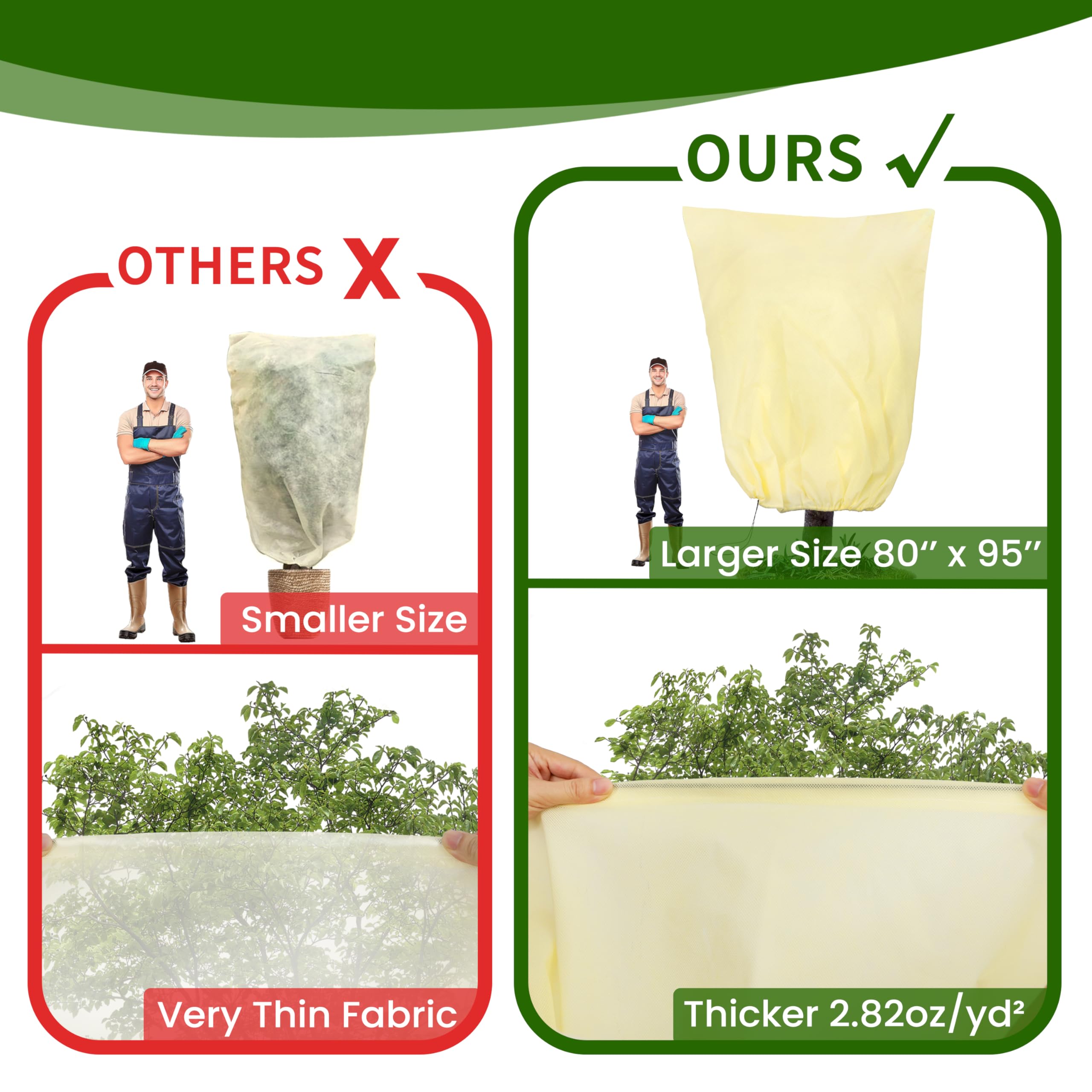 Lot De 4 Housses De Protection Contre Le Gel Pour Plantes, Couvertures