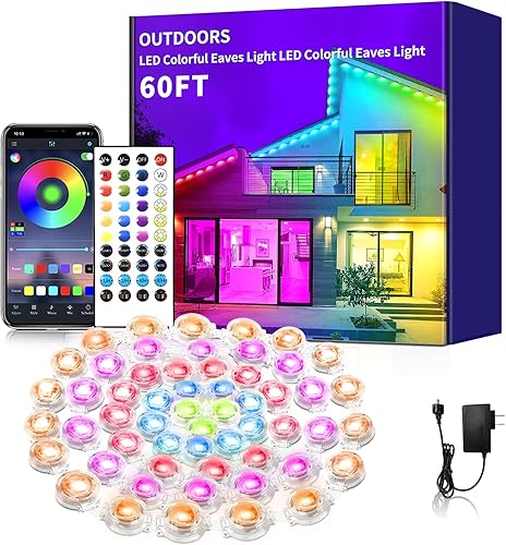 Miniatura 9 de Luces permanentes para exteriores de 150 pies, impermeables, luces LED inteligentes de Navidad con aplicación/control remoto, sincronización de