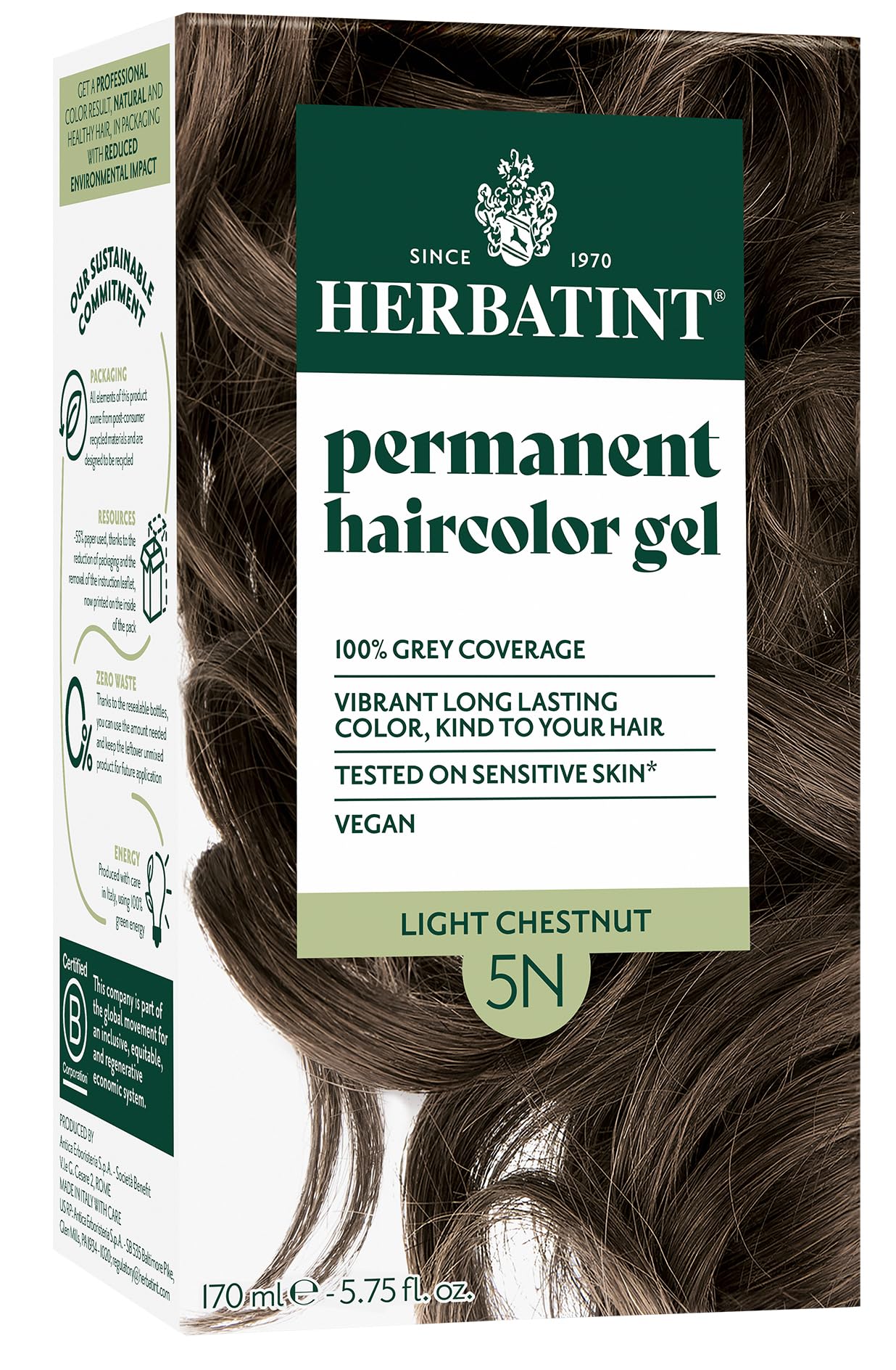 5N Light Chestnut Hair Colour 170ml (Herbatint)