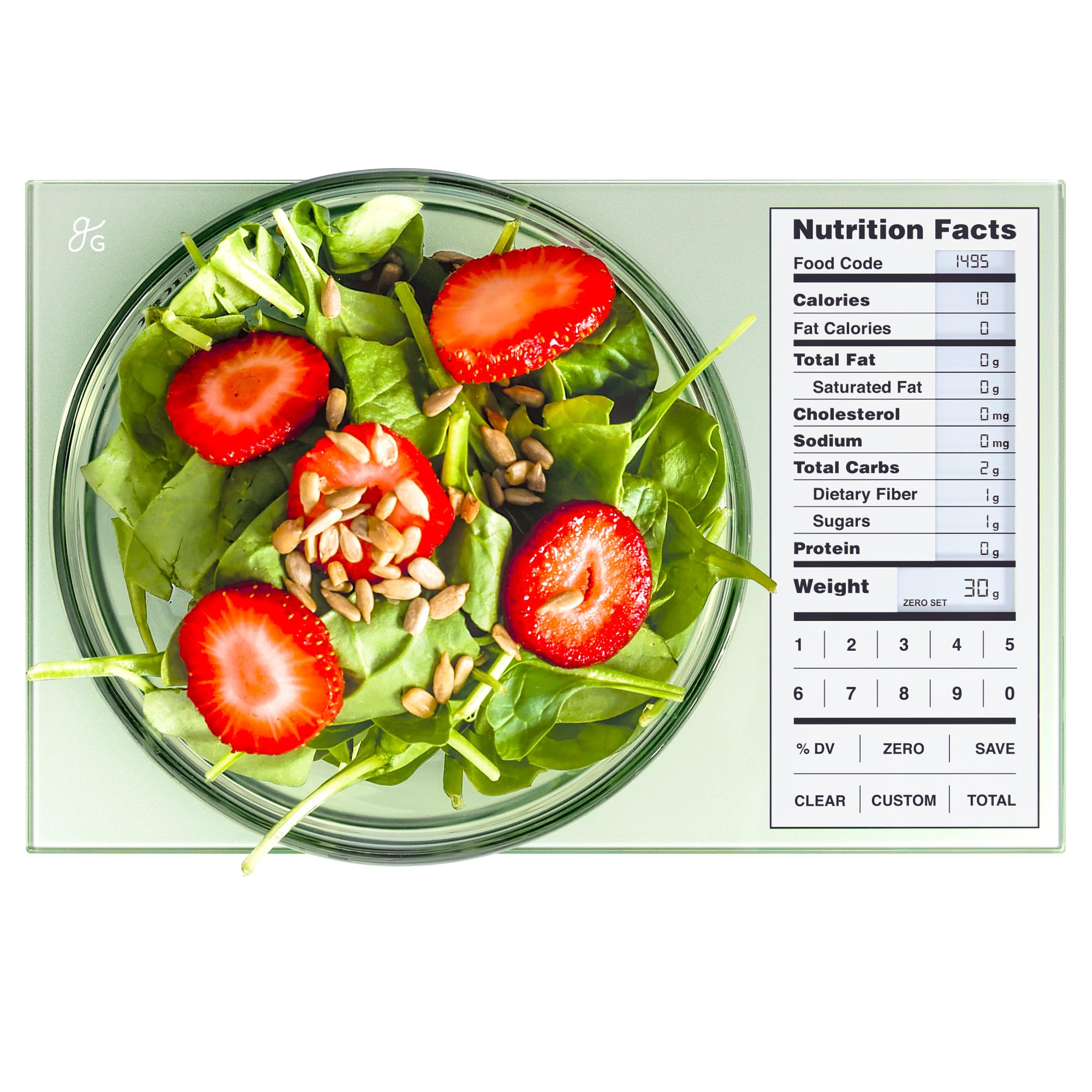 Greater Goods Nutrition Food Scale, Perfect for Weighing Nutritional Meals, Calculating Food Facts, and Portioning Snacks, Designed in St. Louis (Sage Green)