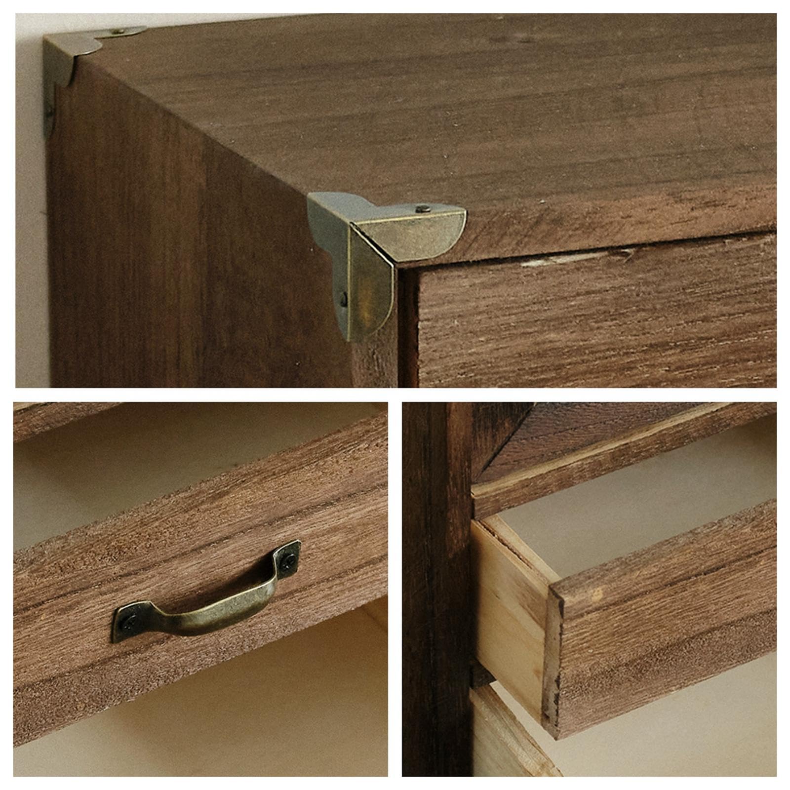 Robusto Organizer per Cassetti Da Scrivania in Legno in Stile Retrò per