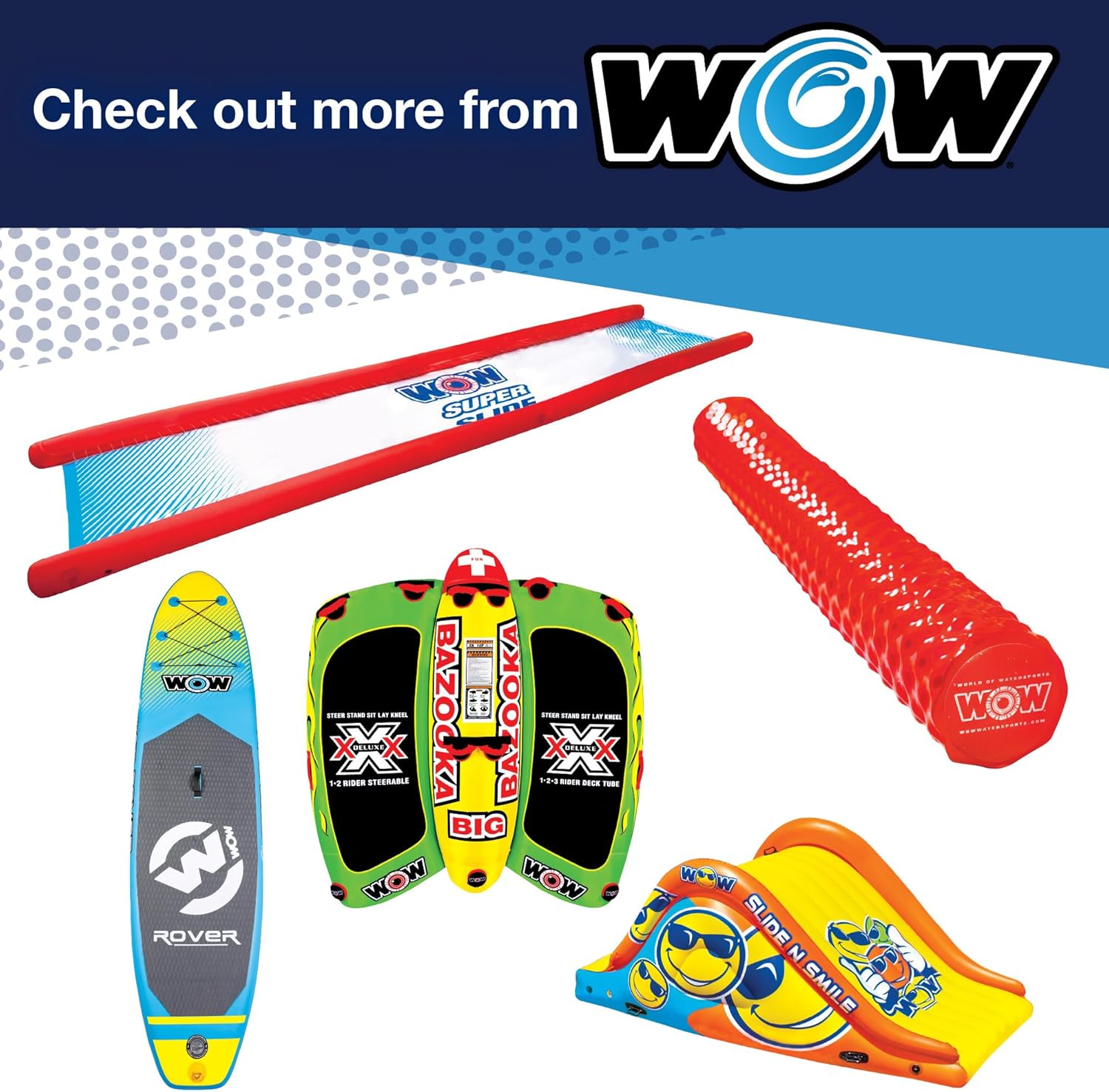 Wow Sports Summertime Soft Top Towable Deck Tube - for Boating - Kids & Adults