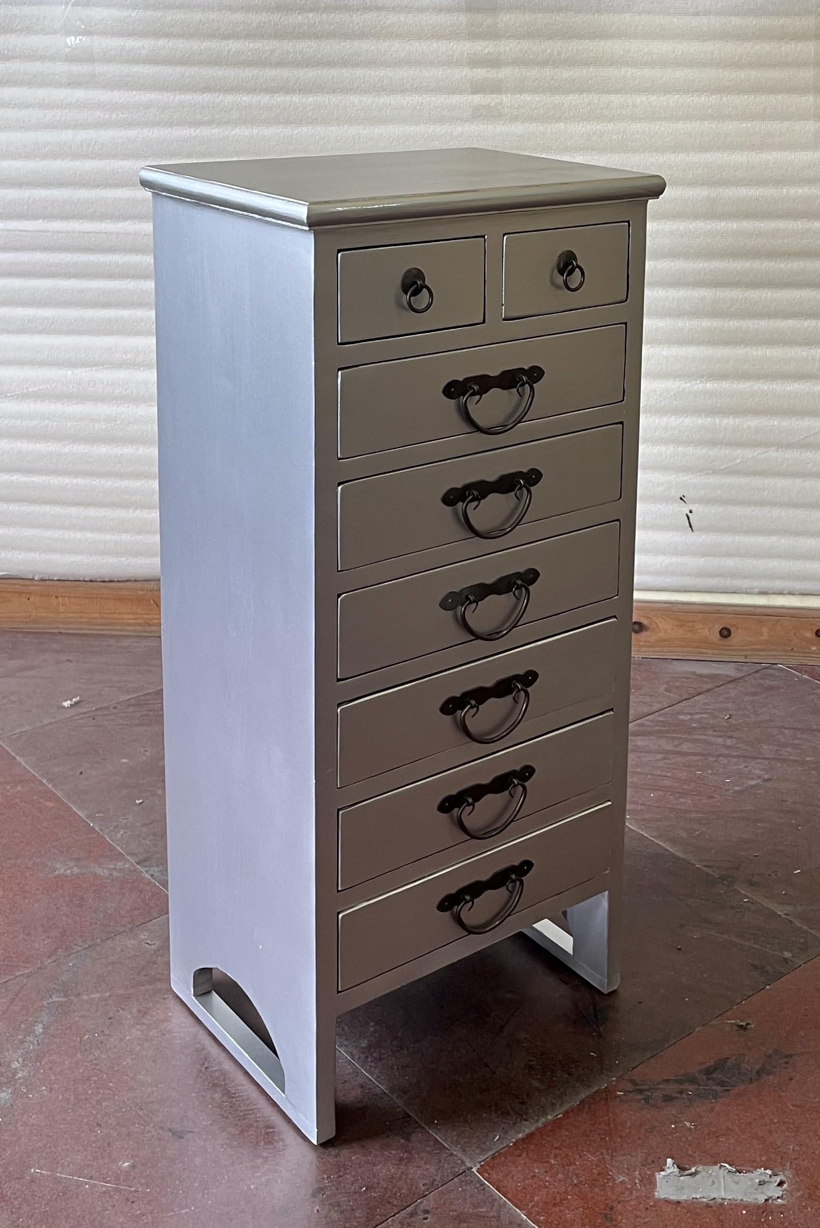 Kunibert Armoire à pharmacie avec 8 tiroirs - Largeur : 46 x hauteur : 95 cm - Argenté