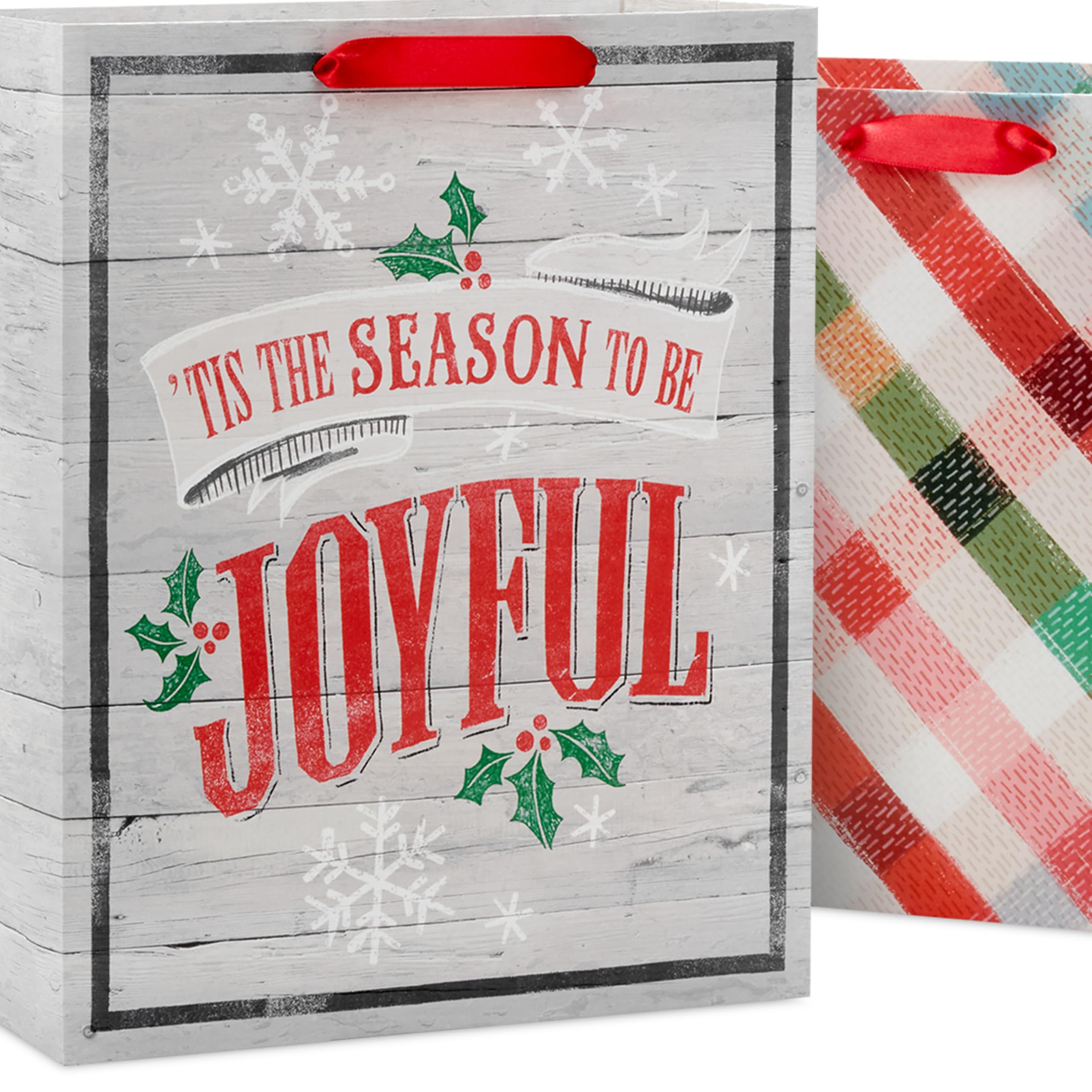 Hallmark 22,9 cm mittelgroße und 33 cm große Weihnachts-Geschenktüten