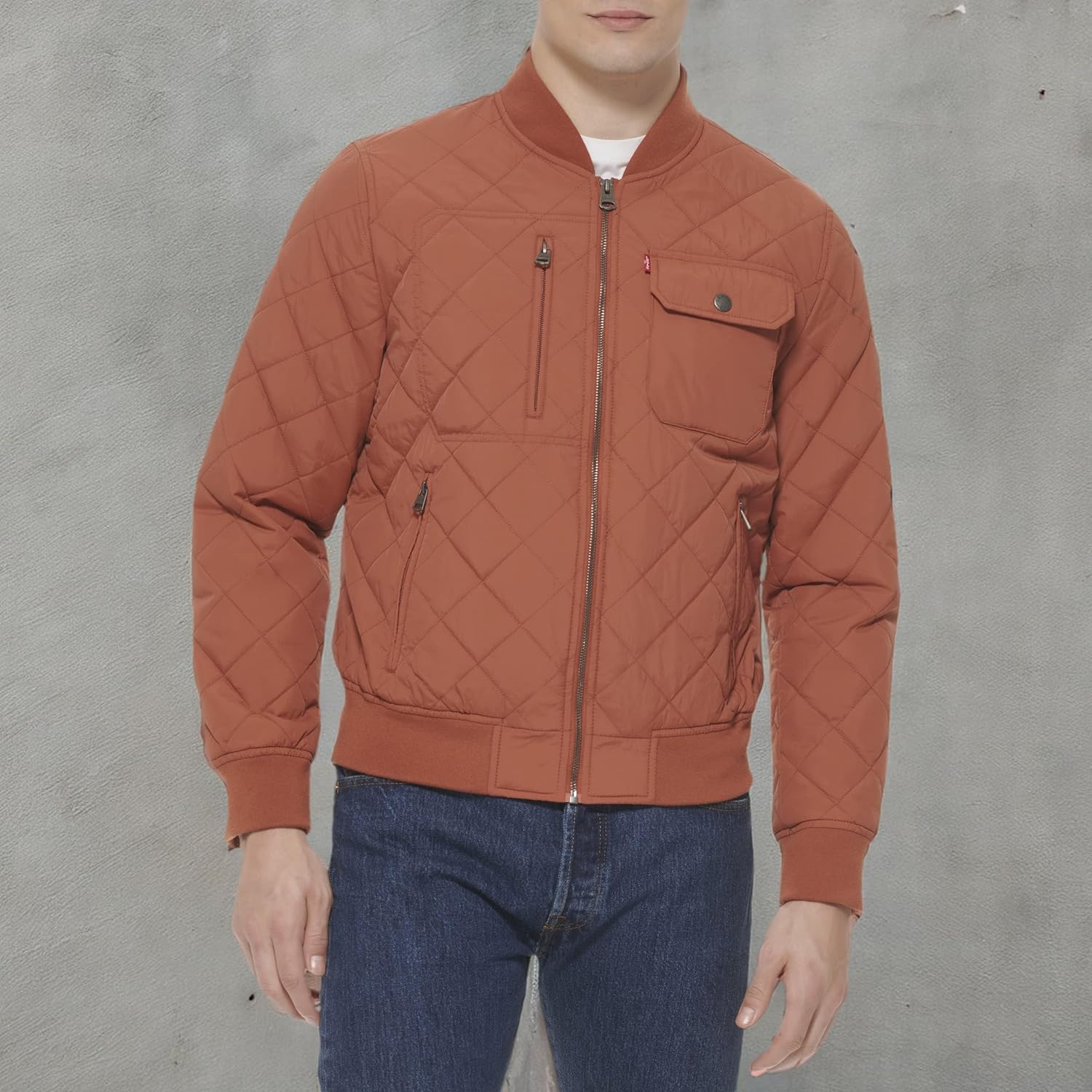 Levi's Mens Men's Diamond Quilted Bomber Jacket - Image 5