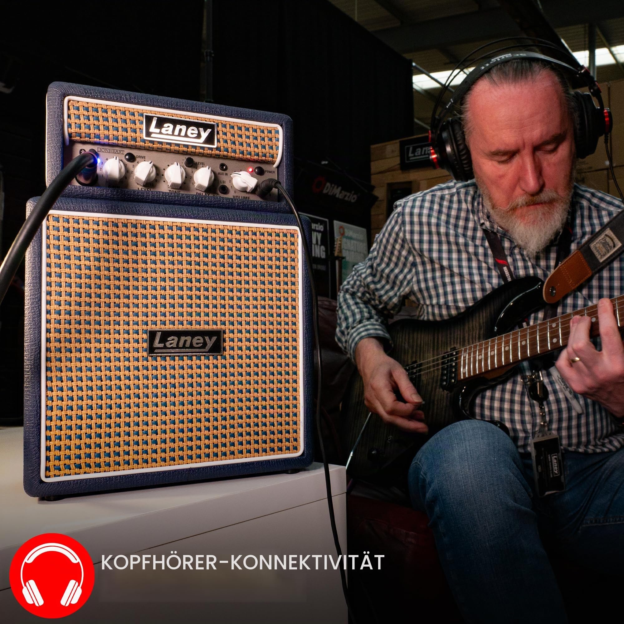 Laney MINISTACK Bluetooth- Batteriebetriebene Gitarren Amp mit Smartphone-Schnittstelle - Lionheart Edition