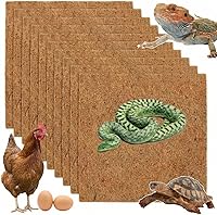10-Pack 30x30cm Natural Coconut Fiber Reptile Substrate Mats for Lizards, Turtles, Snakes, Geckos, Bearded Dragons & Chicken Nests