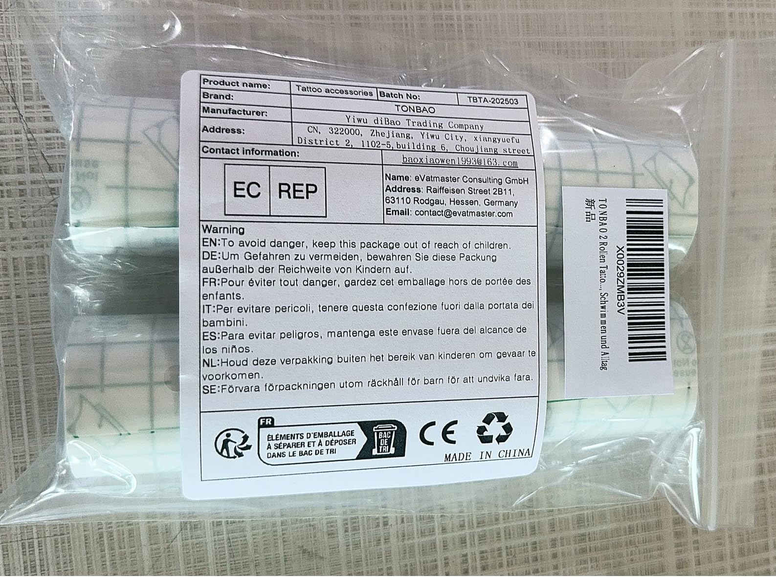 Venda Impermeable para Tatuajes (2 Rollos, 15cm x 2m) - Protector Transparente Segunda Piel para Cuidado de Tatuajes, Natación y Uso Diario