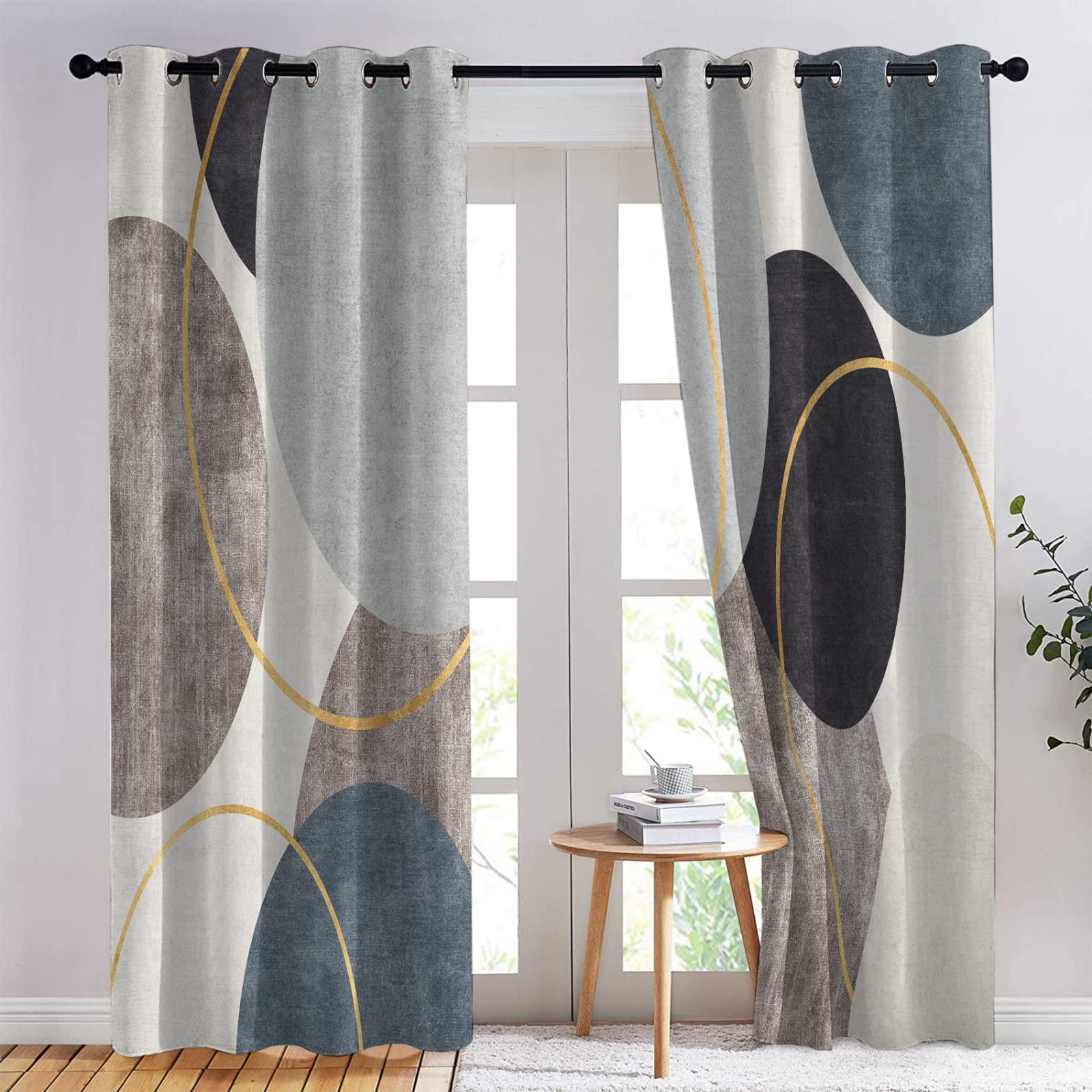TAKUAN Blume Vorhänge Verdunklung Svorhänge Mit Muster Botanisch, Vorhang Blickdicht Mit Ösen Gardinen Wohnzimmer Schlafzimmer Kinderzimmer Dekoration 2er Set-260 X 140 (H X B