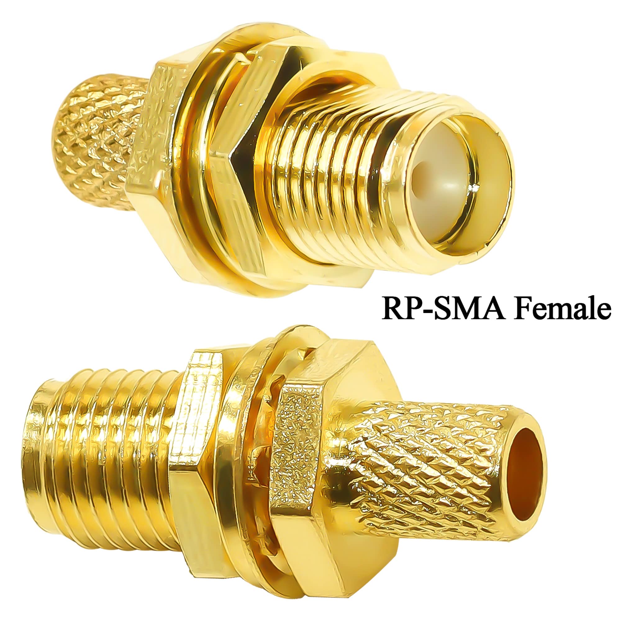 Pack 10 Conectores N Hembra Para Montaje En Panel - Zinc, Para Cable Coaxial RF, Con Tapa