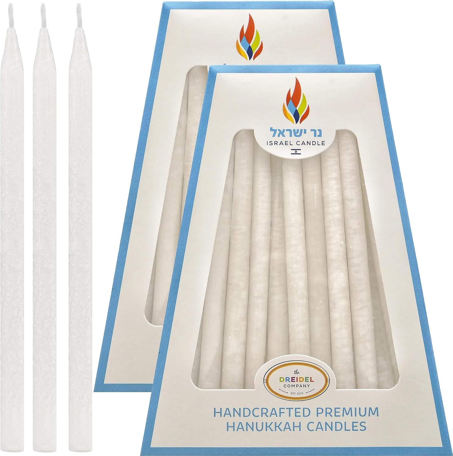 5-Pack Premium Dripless Frosted White Hanukkah Candle Chanuka Candles 1-Hour Burn Time, Decorative 45 Candles for 8 Nights of Hanukah