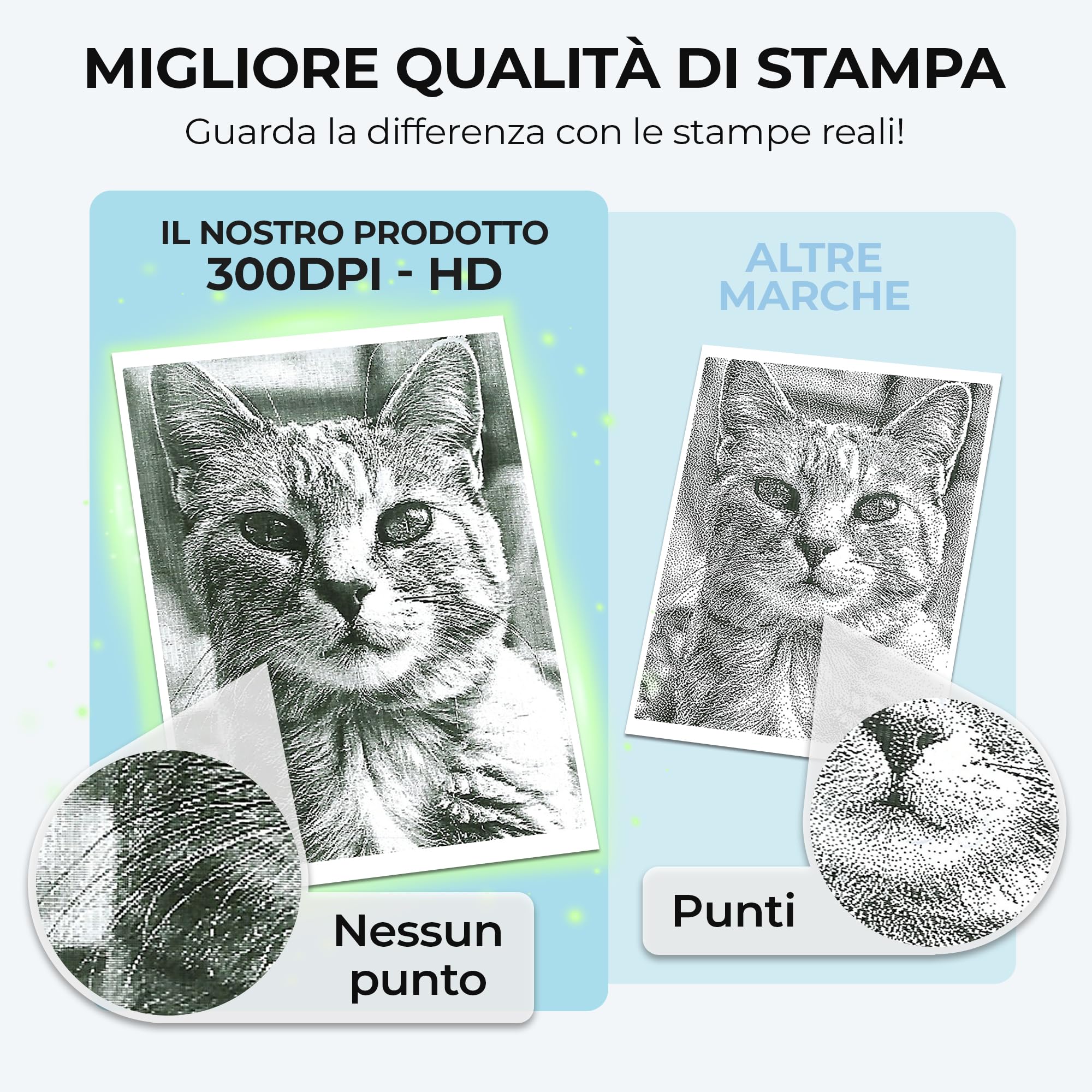 AgoDeo Mini stampante per smartphone – Mini Printer – Include 1 custodia rigida + 13 rotoli (adesivi, normali e colori) + 5 penne – stampante adesiva per studio, note, immagini, foto, diari (Nero)