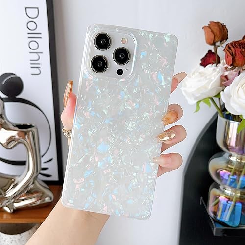 Miniatura 3 de Jmltech Funda con borde cuadrado para iPhone 15 Pro Max, funda con purpurina de leopardo, híbrida, a prueba de golpes, silicona transparente, funda