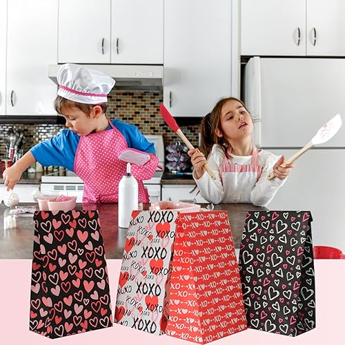 Miniatura 5 de Haobell Bolsas de San Valentín  24 bolsas de regalo de San Valentín, 24 calcomanías de San Valentín, bolsas de regalo de San Valentín para fiestas