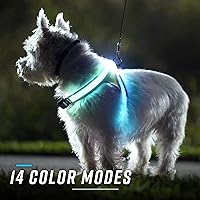 Vista 7 de Noxgear LightHound – Revolutionary Illuminated and Reflective Harness for Dogs Including Multicolored LED Fiber Optics