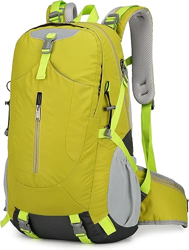 Mochila de senderismo para hombres y mujeres, viajes, deportes al aire libre, mochila ligera, camping, bolsa, impermeable, 40L (verde)