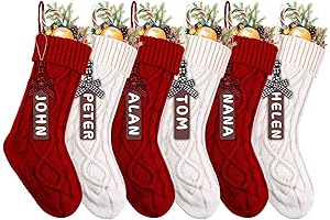 XIMISHOP Christmas Stockings with Name Tags: Festive Holiday Decor for the Whole Family