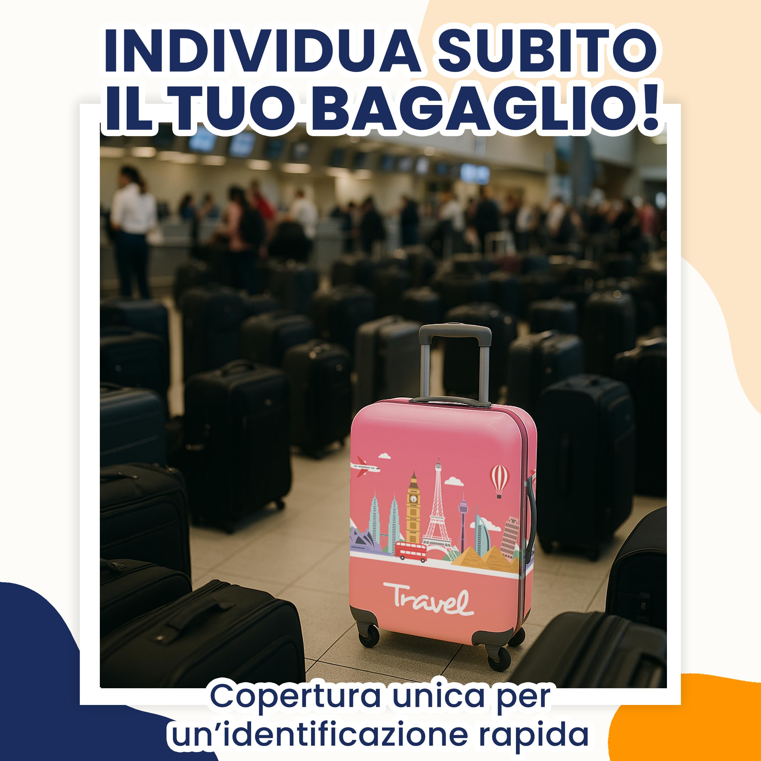 Copertura per valigia con etichetta per bagagli | Protezione per bagagli | Copertura protettiva per valigia con cerniera - Protezione per bagagli, XL