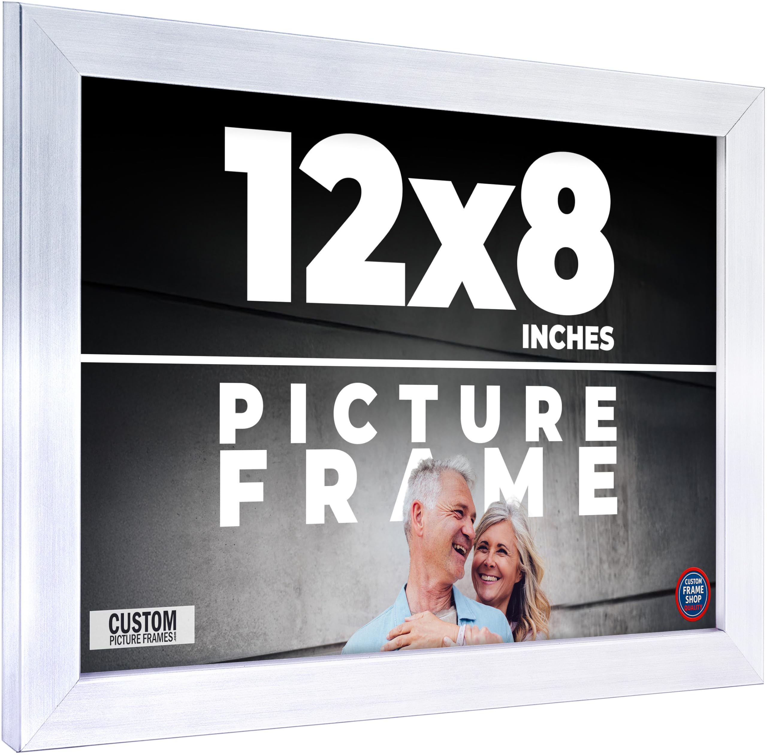 Amazon.com - 12x8 Frame Silver Real Wood Picture Frame Width 0.75