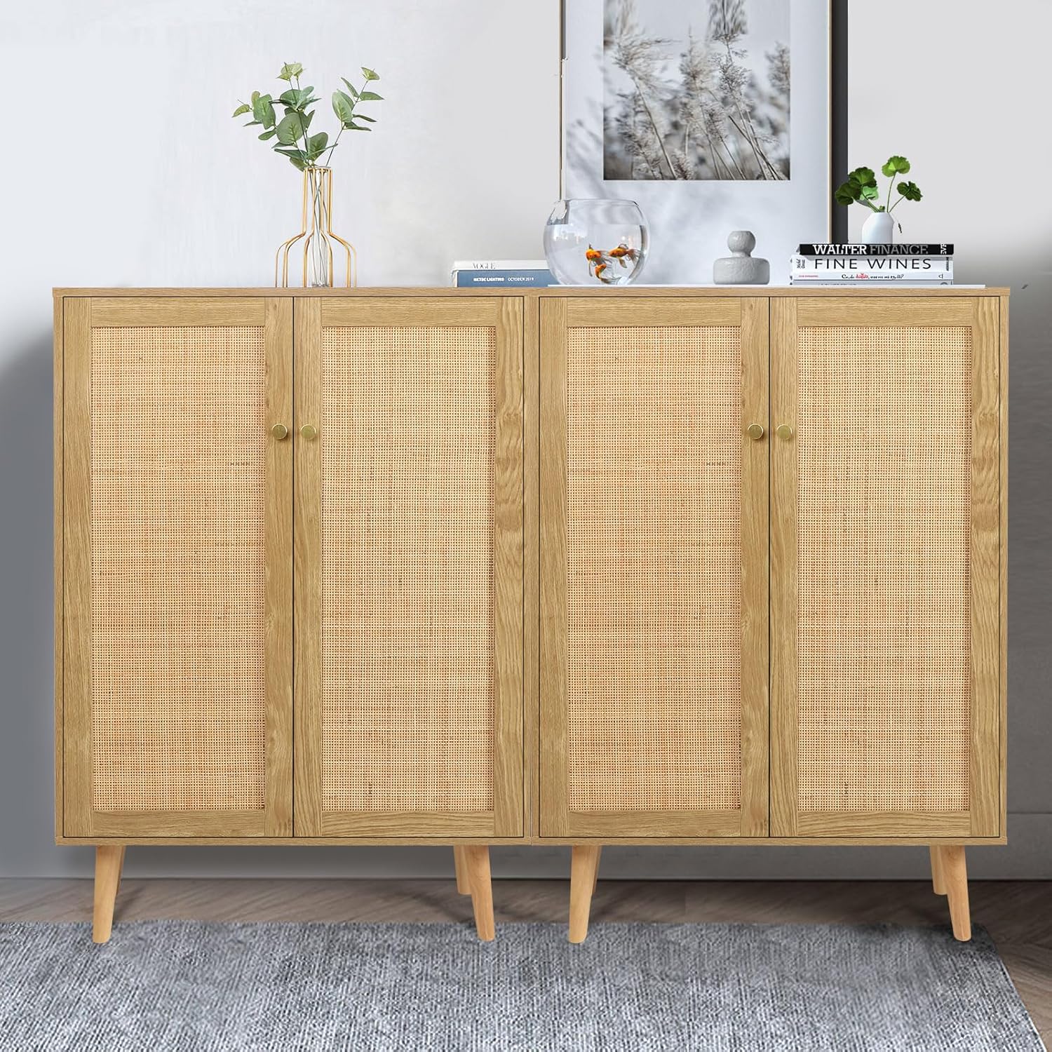 Eumyviv サイドボード キャビネット チェスト タンス 収納棚 ラック 扉