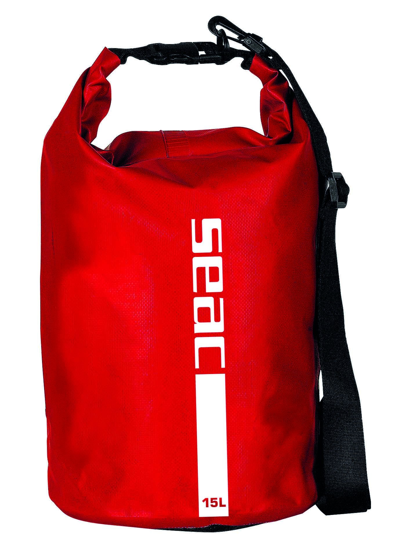 SEAC Dry Bag, Bolsa estanca Impermeable, Bolsa Seca para Buceo, Kayak, navegación, Pesca, natación y Otros Deportes, 15 lt, Rojo