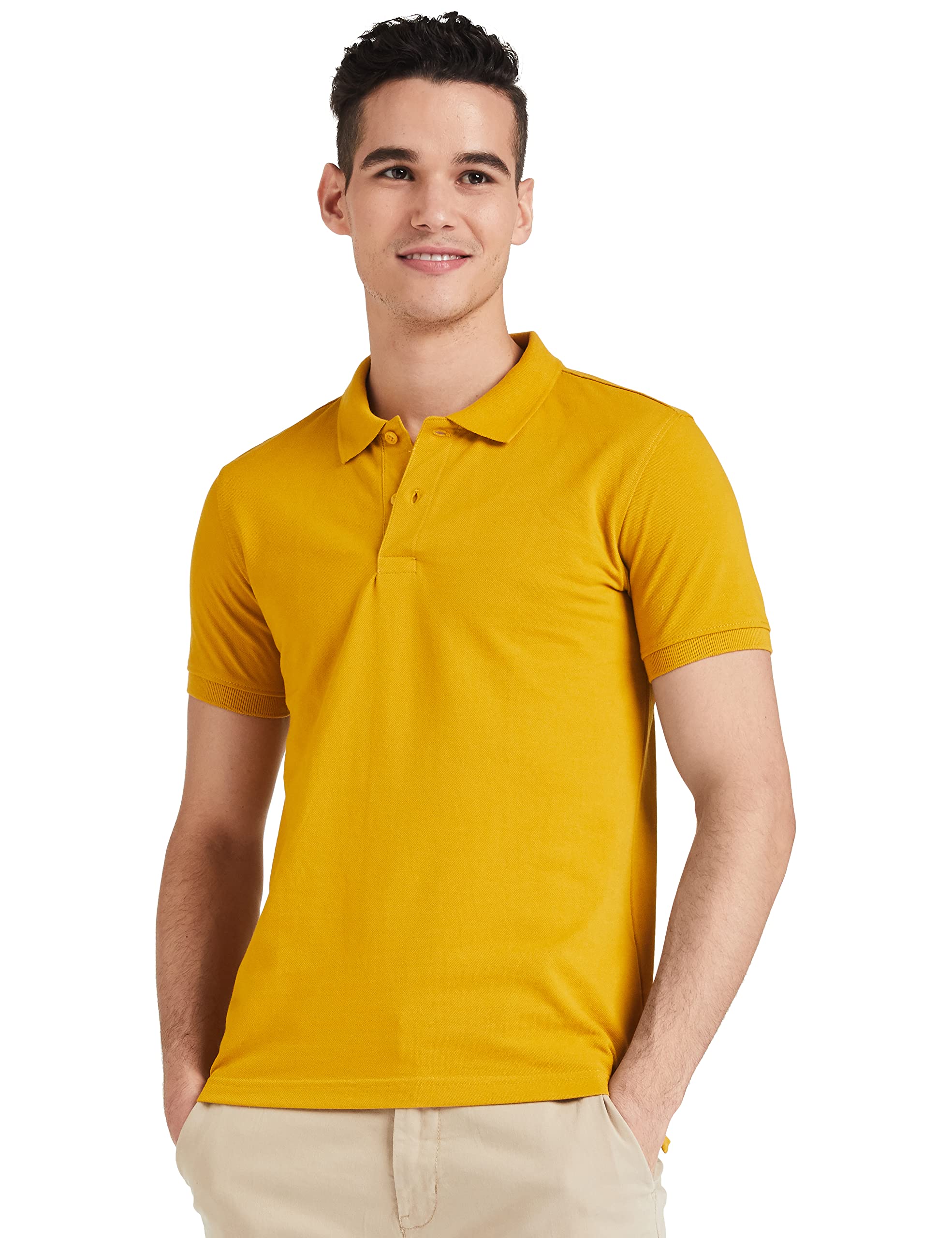 Amazon Brand - Symbol Men's Cotton Rich Solid Polo Tshirt | Collar Tshirts | Half Sleeves | Plain-Regular Fit (Available in Plus Sizes and Combo Pack of 2) discount deal
